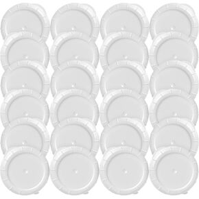 Replacement Caps for Stock Your Home Milk Bottles (24 Pack) - 48mm Twist-On Caps for Glass Milk Bottles - Tamper Resistant Lids - Plastic Leak Proof Lid - Crack Resistant Bottle Cap Refills in White