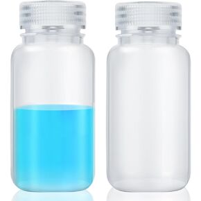 Tatuo 24 Pcs 8oz Plastic Sample Bottles 250ml Wide Mouth Reagent Bottle Water Sample Bottle Lab Multipurpose Plastic Bottles with Lids PP Translucent Bottles for Laboratories