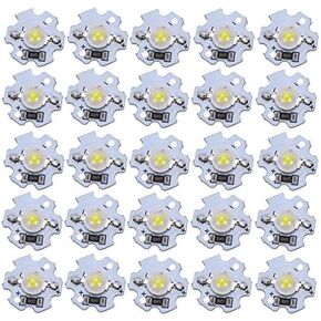 Hyuduo 1W 5V LED Chip Bulb, Light Beads 200lm Brightness High Bead Light Source Chip with Aluminum Plate for Floodlight, Pack of 25(Pure White 60006500K)