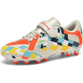 Boys Girls Soccer Cleats Professional Firm Ground/Artificial Ground Kids Outdoor Soccer Shoes Youth Athletic Training Sneakers