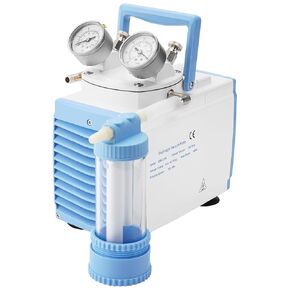 Vacuum Pump 30 L/Min, 110 V 160 W 0.08 Mpa Oilless Diaphragm Lab Pump with Vacuum Meter, Low Noise & High Vacuum Degree