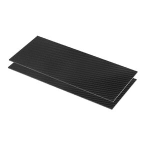 MECCANIXITY 2 Pcs 3K Carbon Fiber Plate Panel Sheets, 250 x 100 x 1.5mm Carbon Fiber Board Plate Flexible for RC Aircraft, Model Car, Auto Parts (Twill Bright)