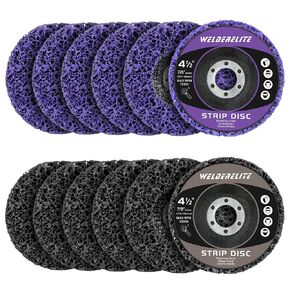 Paint Stripping Disc Set 4-1/2'' 12-Pack (6 Purple, 6 Black) for Angle Grinders Rust Remover, Stripper & Wheel Discs
