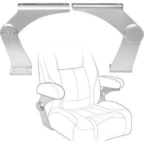Aluminum Boat Pivot Flip-Up Armrest Set Provides 80º Rotation of Armrest Boat Flip-Up Seat Hinge, Sold in Pairs, Left & Right