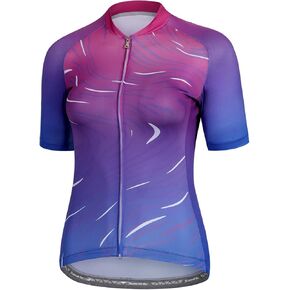 Santic Women's Cycling Jersey Short Sleeve Biking Shirt Full Zip Tops with 3 Pockets Breathable Quick Dry