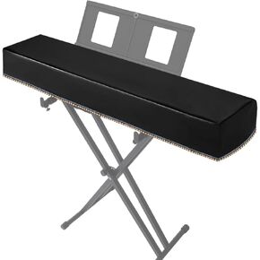 88 Key Piano Keyboard Cover,Black Leather Piano Covers,Luxury Soft Digital Piano Dust Cover,Electronic Keyboard Waterproof Dustproof Protective Cover Fits for Most 88 Keys