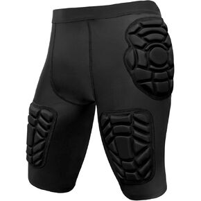 Topeter Padded Compression Shorts, Tights with Hip, Thigh, Tailbone Padding, 5 Pad Football Girdle