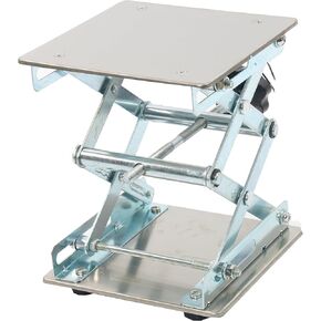 8inch x8inch Lab Jack Scissor Stand Platform,200 x 200mm Stainless Steel Lab Jack Stand Table Lift, 304 Stainless Steel ，Expandable Lift Height Range 80mm-270mm, Maximum Support Weight 15kg