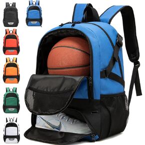 Basketball Backpack with Separate Ball Compartment and Shoes Pocket, Large Capacity Sports Equipment Bags for Basketball, Soccer, and Volleyball. (black)