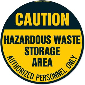 Hazardous Waste Non-Slip Floor Marker | 16" Circle Floor Marker Vinyl Decal| Protect Your Business, Work Place & Customers | Made in The USA