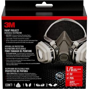 3M P95 / Organic Vapor Paint Project Reusable Respirator 6311, Large Size , NIOSH-APPROVED, Use For Professional Paint Spraying, Lightweight, Flexible, Thermoplastic Faceseal For Comfort (6311P1-DC)