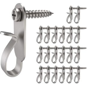 Light Hanger Hooks,Screw Hooks for Hanging Christmas Light,Light Wire and Led Fairy Led Light Clips,Stainless Steel,20 Pack