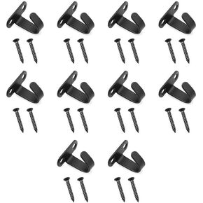 10PCS Black Screw Mount Ceiling Hooks Stainless Steel Screw Mounted Ceiling Hooks Heavy Duty Coat Hook Hanger for Bathroom Kitchen Cabinet Garage for Bathroom Kitchen Cabinet Garage