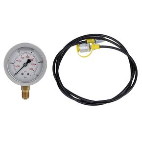 Hydraulic Hose Pressure Test Coupling Point Kit, M16 2-BSP1 / 4 Pressure Gauge 250BAR/3600PSI with 1.5m/4.9ft Hose for Excavator Construction Machinery