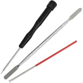 Piutouyar 3 Pcs Woodwind Repair Kit, Steel Spring Hook Double Headed Repair Tool Flat Pad Screwdriver for Sax Clarinet Oboe Flute Piccolo