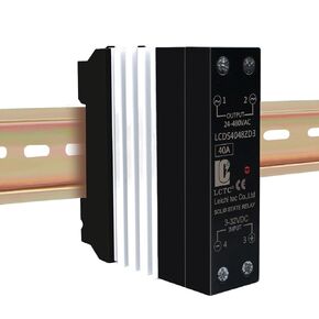 Din Rail Solid State Relay with Heat Sink DC to AC (Input 3-32V DC Output 24-480V AC), 40A,SSR (DC to AC 40A)