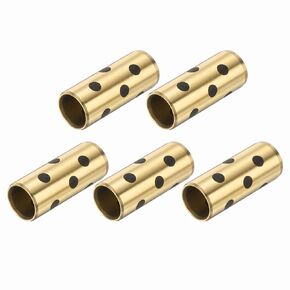 uxcell 5pcs Sleeve Bearings 8mm Bore x 10mm OD x 25mm Height, Wrapped Oilless Bushings Brass Graphite, JDB Oilless Graphite Lubricating Cast Brass Bushing
