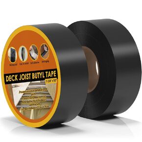 Deck Joist Tape for Decking 1-5/8" x 50', 2 Rolls Waterproof and Anti-Corrosion Deck Joist Flashing Tape for Top of Joists, Rim Joists, Under Joists and Beams