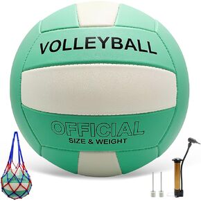 Volleyball Official Size 5 for Indoor Outdoor, Thicker PU Soft Volleyball Beach Volleyball for Girls Boys Teenager Adults, Volleyball Kit for Beach Game Gym Training Beginner
