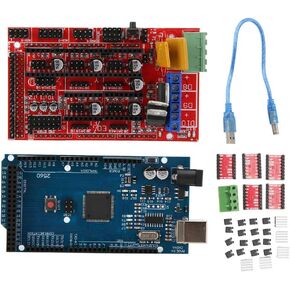 3D Printer Controller DIY Kit, RAMPS 1.4 + 2560 R3 Board + 5pcs A4988 Stepper Motor Driver & Heatsink for Arduino RepRap