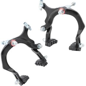 Front and Back Pair Bicycle C-Brake Arm Recreational Vehicle Brake Long Arm Clamp Aluminum Alloy Suspension Brake Parts Equipped Front and Rear Pair (Black)