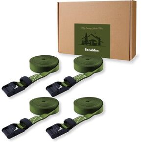 Tie Down Lashing Strap, Cam Buckle Ratchet Strap, Secure Kayak, Bike, SUP and Cargo on Rack, Trailer, Truck Bed