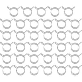 PATIKIL Spring Band Hose Pipe Clamps for 16-18mm OD Hose, 35 Pack Silicone Vacuum Constant Tension Band Clips for Fuel Line Silicone Air Hose Tube Water Pipe, Silver