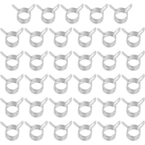 PATIKIL Spring Band Hose Pipe Clamps for 10-11.2mm OD Hose, 35 Pack Silicone Vacuum Constant Tension Band Clips for Fuel Line Silicone Air Hose Tube Water Pipe, Silver