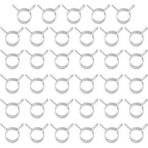 PATIKIL Spring Band Hose Pipe Clamps for 11-12.6mm OD Hose, 35 Pack Silicone Vacuum Constant Tension Band Clips for Fuel Line Silicone Air Hose Tube Water Pipe, Silver