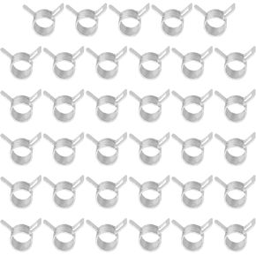 PATIKIL الربيع الفرقة خرطوم الأنابيب المشابك ل9-10.2mm OD خرطوم، 35 حزمة سيليكون فراغ التوتر المستمر مقاطع الفرقة لخط الوقود سيليكون خرطوم الهواء أنبوب أنابيب المياه، الفضة