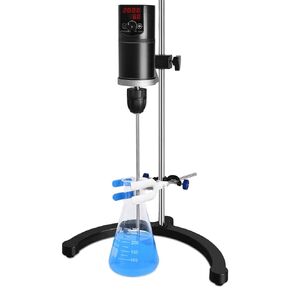 Electric Overhead Stirrer LCD Digital Lab Mixer Time and Speed Adjustable Stirring Lab Mixer 100-2000RPM 20L Electric Overhead Mixer