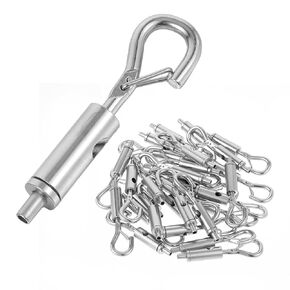 30 Pcs Steel Wire Rope Hanger, Portable Hook & Eye Turnbuckle Tension for 1/16-3/32 Galvanized Stainless Steel Cable Guide Wire Rope Light Hanging Suspension Accessories