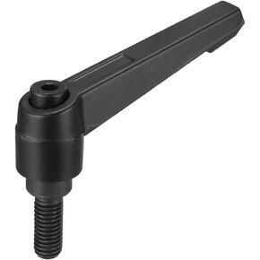 uxcell M8 x 20mm Handle Adjustable Clamping Lever Thread Push Button Ratchet Male Threaded Stud Knobs Locking Rotating Screw Handles Quick Release Bolt Black