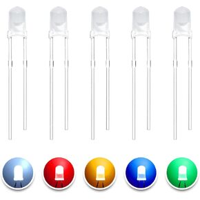 100pcs 5mm Diffused LED Diode Lights Emitting Lighting Assorted Kit Warm White (Warm White / 100 Pcs, 5MM)