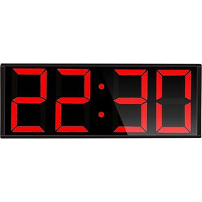 17.3'' Extra Large Home Gym Timer Clock, Programable Workout Interval Timer, Digital Wall Clock, with 7-Color Night Light, 8 Alarm Clocks, Calendar/Temperature, Countdown & Stopwatch (Red)