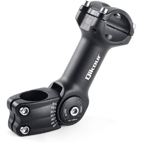 Bike Stem Adjustable 60 Degree 31.8mm (1-1/4") / 25.4mm (1") Handlebar Stem for MTB, Road Bike, Fits Standard 28.6mm (1-1/8") Steering Tube