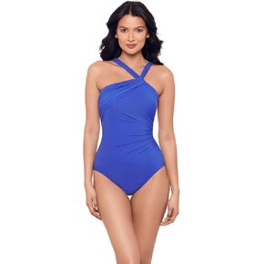 Miraclesuit Women's Swimwear Rock Solid Europa Asymmetrical Underwire Bra One Piece Swimsuit