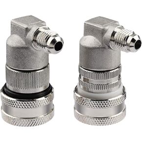 OneBom Ball Lock Disconnect, Gas & Liquid Corny Keg Fittings, MFL 1/4’’ Threaded with 5/16’’ Stainless Steel Barbed & Hose Clamp (1/4'' Hose Barb)