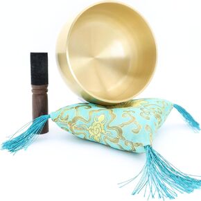 Be Quiet Bowl - 6-inch Handmade Tibetan Singing Bowl Sound Bowl Set with Mallet and Cushion for Meditation, Sound Healing, Yoga, Restorative Justice Circles, & Chakra Balance