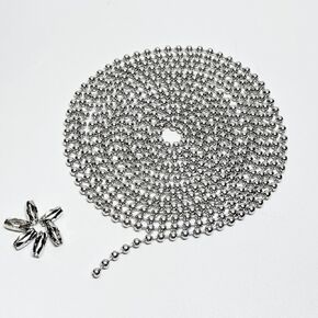 #10 Beaded Ball Chain 10 Feets 4.5mm Bead Chain Extender with 6 Pieces Connector Clasps for Plumbing, Crafts, Industrial Equipment Labeling Applications and Commercial Use (304 Stainless Steel)