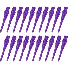 YOKIVE 60 Pcs Plastic Dart Tips, Game 2BA Thread Soft Darts Tips Replacements Plastic Tips Soft Tips| Indoor Outdoor Play (Purple)