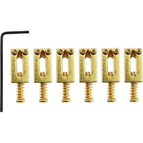 6PCS 20mm Guitar Zinc Alloy Bridge Saddle Guitar Bridge Vibrato Electric Guitar Replacement Part Accessory Suitable for Strat or Tele Style Guitar