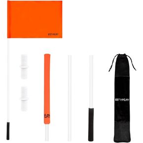 48 Inch Orange Boat Flag, 12x18 Inch Boat Safety Flag Water Ski Flag with 3 Section Pole, Floating Skier Down Flag for Boat, Boating Tow Flags for Tubing, Wakeboarding, Watersports
