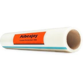 Aibeajoy Carpet Protection Film 24" x 200' roll Easy Unwind, Clean Removal, Strong and Durable Carpet Protector. PE Self-Adhesive Surface Protective Film.Safe Without Residue
