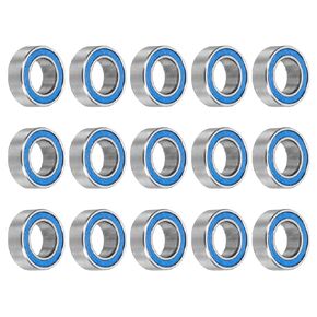 uxcell 15pcs MR104-2RS Deep Groove Ball Bearings 4x10x4mm Chrome Steel Miniature Bearing Double Sealed Precision Bearings, P6 (ABEC 3)