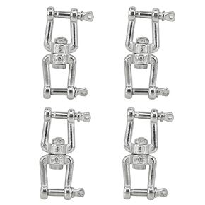 1PCS 1/2"(M12) Jaw - Jaw Swivel Anchor Connector Clevis Double Shackle for Boat,304 Stainless Steel
