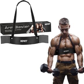 XPRT Fitness Arm Blaster - Aluminum Bicep Isolator for Bodybuilding, Weightlifting, and Muscle Growth - Padded Elbow Support with Contoured Design