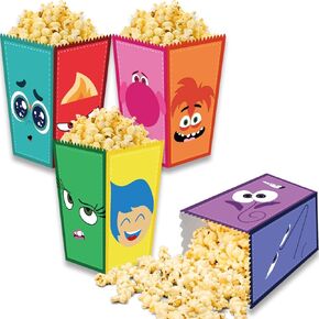 24pcs Cute cartoon Party Popcorn Boxes ,Cartoon Popcorn Treat Boxes Dessert Cookie Trays for Birthday Party Decorations