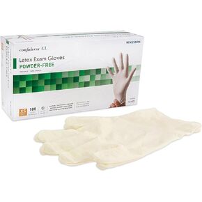 McKesson Confiderm CL Latex Exam Gloves - Powder-Free, Ambidextrous, Textured, Non-Sterile - Ivory, Size XS, 100 Count, 1 Box