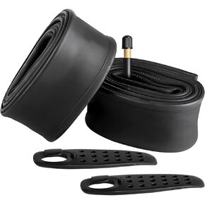 2 Pack of 26 Inch Bike Tube 26x2.125 26x2.20 26x2.25 26x2.30 26x2.35 26x2.40 Heavy Duty Bicycle Tube with 2 Tire Levers, 48mm Schrader Valve Premium Quality Butyl Inner Tube